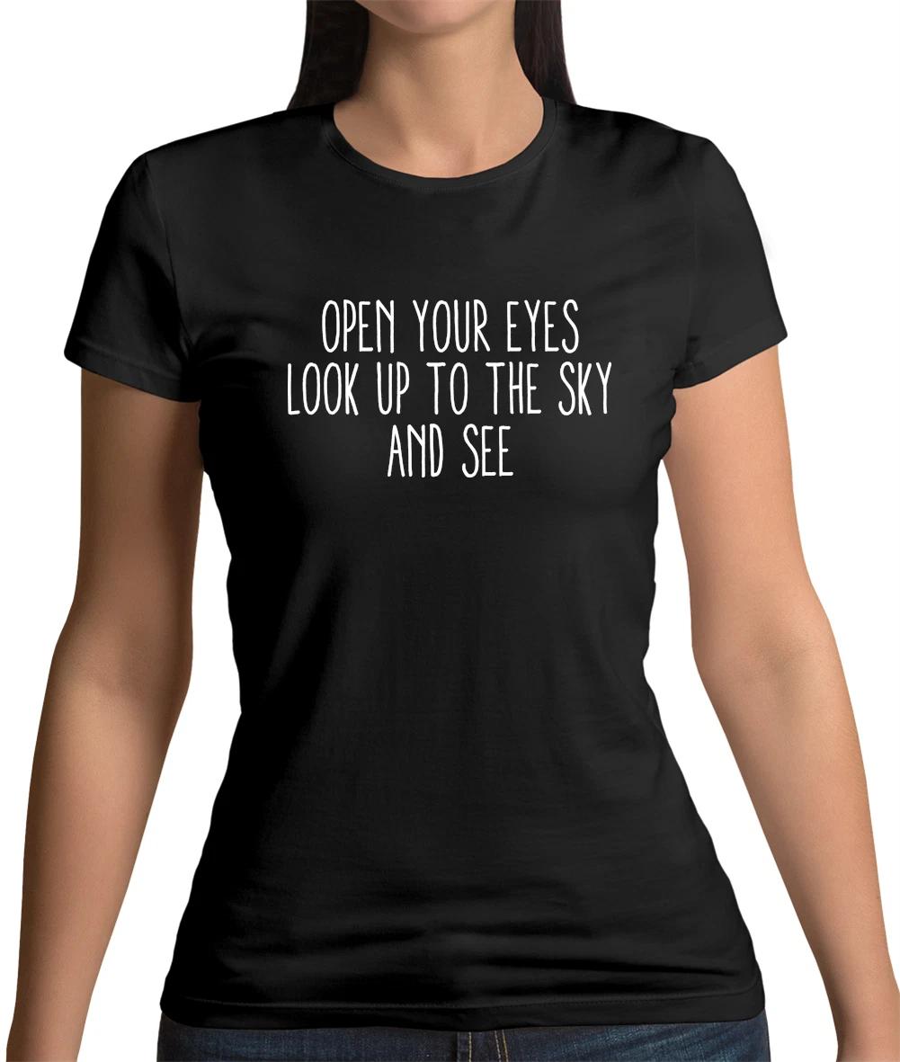 Open Your Eyes Womens T-Shirt - Freddie Mercury - Song - Music - Band - Lyrics L
