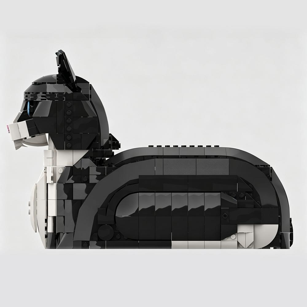 New MOC Creative Animal Black and White Cat Sitting Model Building Blocks DIY Modular Assembly Children's Toy Boy Holiday Gift