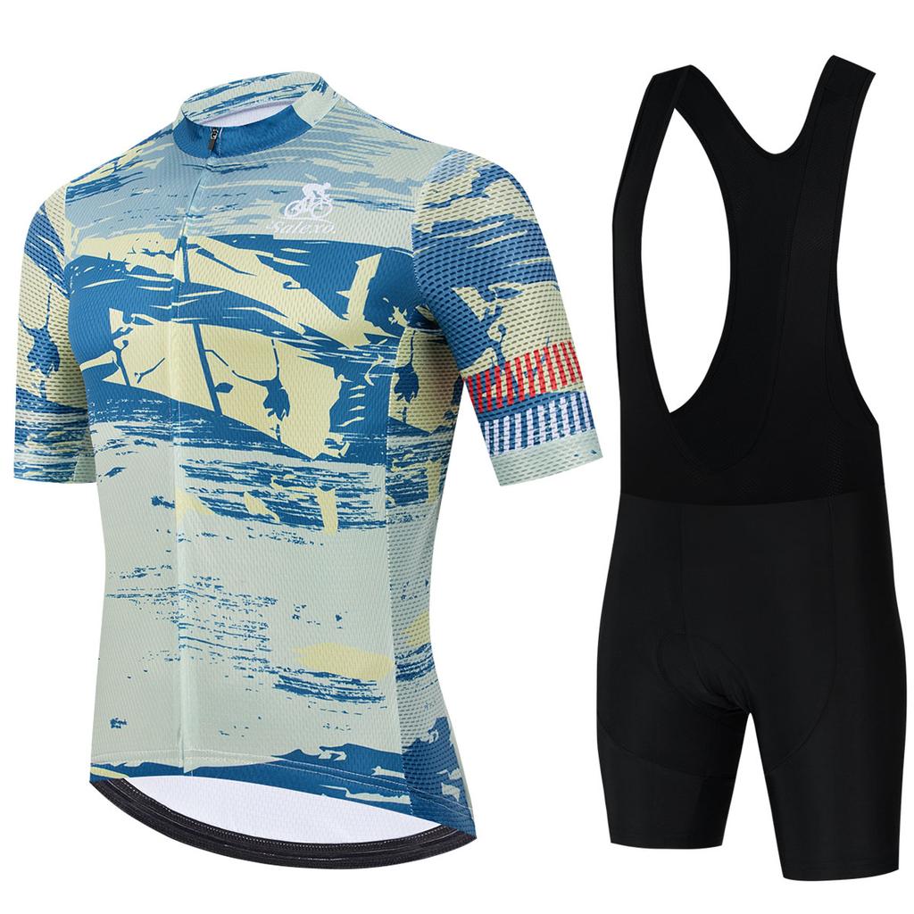 2026 Trend Cycling Jersey Summer Set Men Breathable Bicycle Cycling Clothing Short Sleeve Mountain Bike Jersey Sportswear Suit