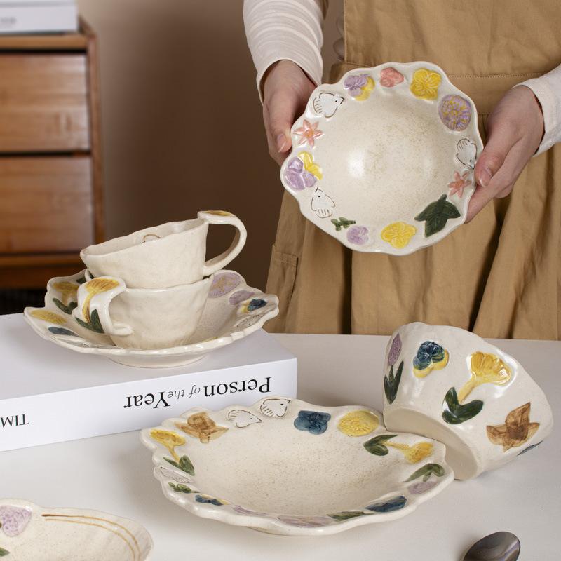 Japanese Retro Rice Bowls, Hand-Painted Bowls, Breakfast Plates, Deep Dishes, Vegetable Plates, Dessert Plates, Light Soup Plates, Salad Plates, Under