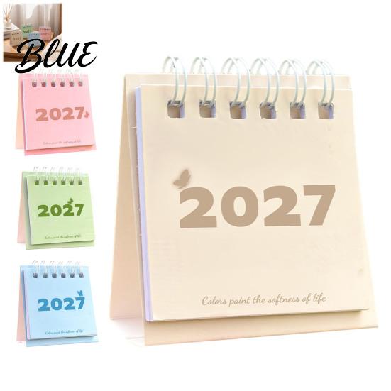 Durable Daily Schedule Dec. Standing 2027 Jan. Desk Calendar Organizer Mini 2027 to Flip Small