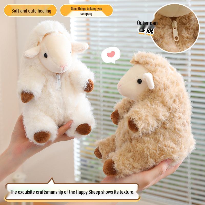 Happy Sheep Wool Plush Toy - Cute Soothing Companion Doll for Birthday Gift