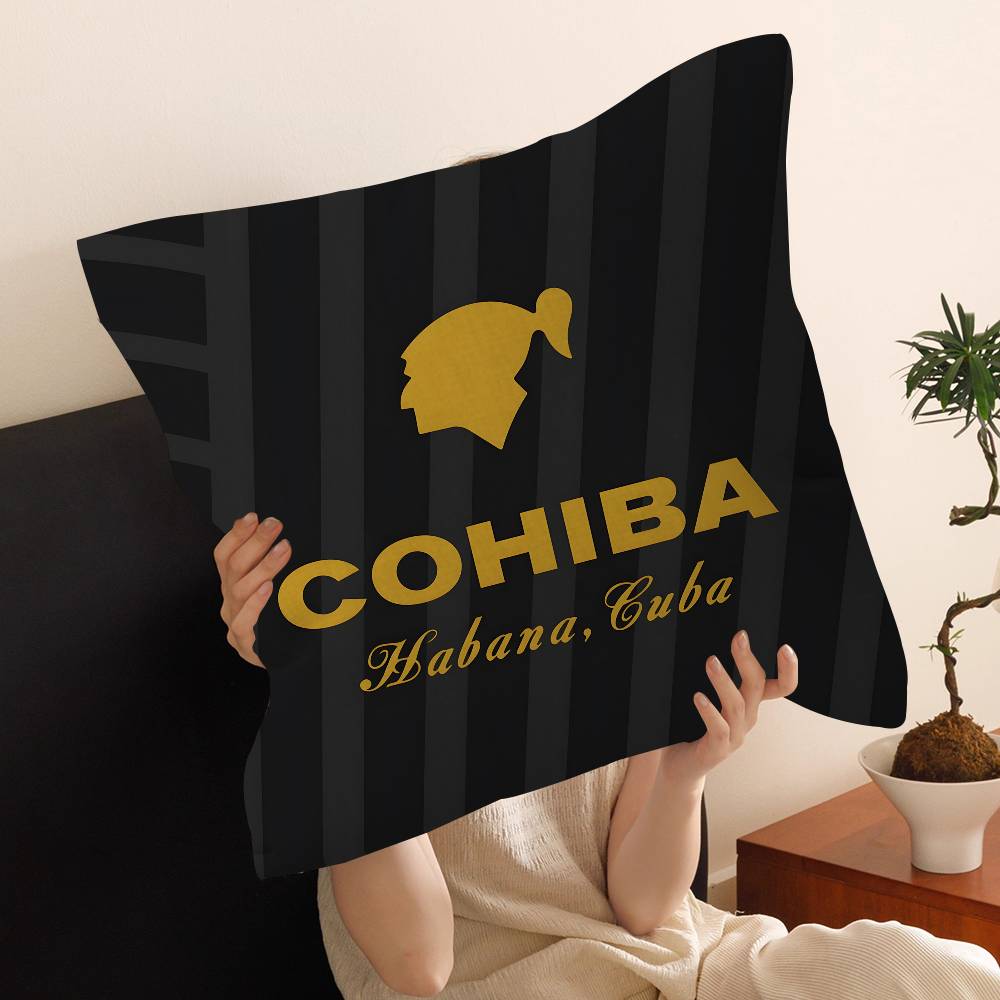 C-Cohibas Cigarette Office Cushion Pillowcase Car Cushion Cover45X45CM Lumbar Pillowcase Sofa Pillowcover