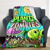 Plants Vs. Zombies Customize Text Blanket Lightweight Customizable Blanket Soft Cozy Versatile for Bed Bedding Sofa Living Room