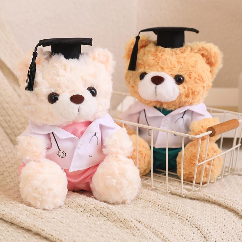 Drăguță păpușă de pluș ursuleț doctor ursuleț doctor urs păpușă student la medicină care oferă cadou de absolvire colegilor de clasă