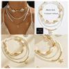 Sommer Muschel Seestern Schneckenanhänger Halskette für Damen Transparente Kristallperlenkette Urlaubsstil Schmuck Accessoire
