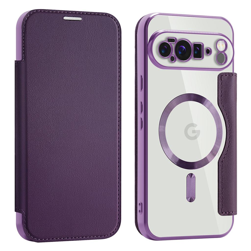 For Google Pixel 10 Pro XL Case Compatible with MagSafe RFID Blocking Card Holder Leather Phone Cover