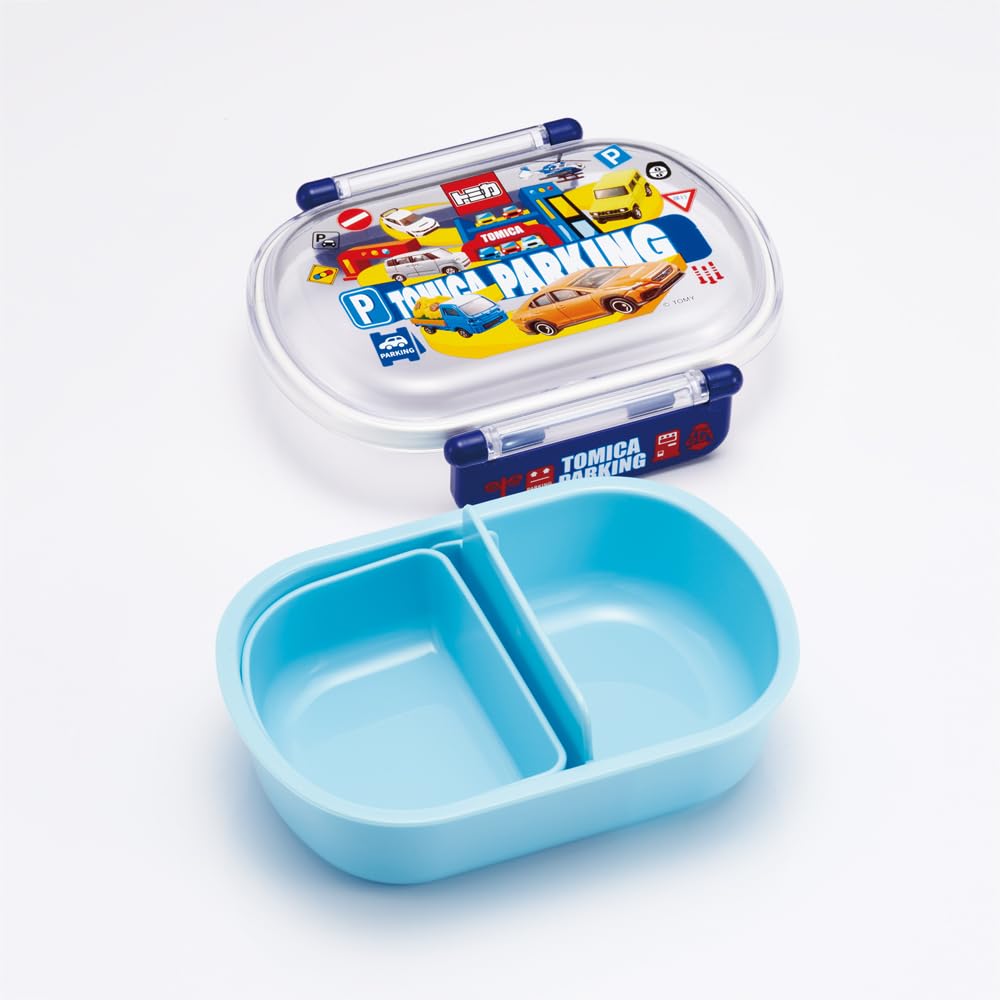 Skater Lunch 1 with Fluffy Meal Made in Tomica 24 Model Kids' Box, Tier, 360ml, Inner, Dome-Shaped, Container, Antibacterial, Japan, (QAF2BAAG-A)