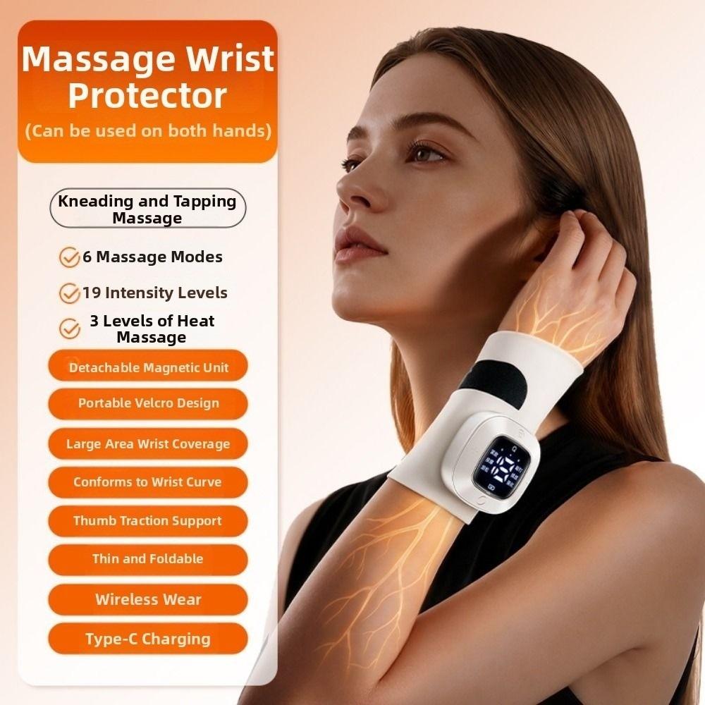 USB Rechargeable Wrist Supports Brace Vibration Mode Hand Massage Instrument Hand Care