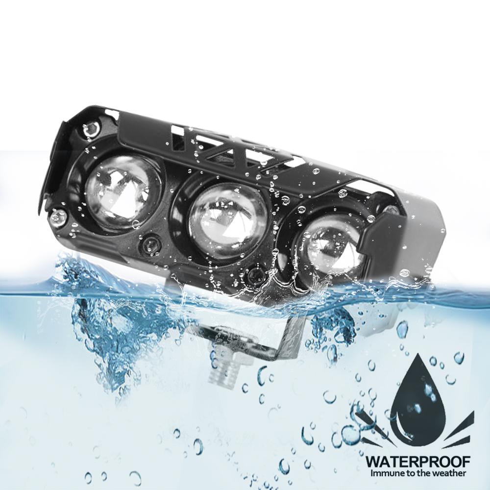 New Motorcycle Three Eye LED Spotlights, Electric Vehicle Modified Headlights, External Spotlights