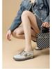 Women's White Leather Slip-On Sneakers - Spring/Autumn, Soft Sole, Butterfly Design, Casual Flats, Plus Sizes Available