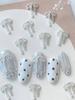 20PCS 3D Silver French Style Bow Metal Manicure Accessoire Nail Decoration Alloy Lacework Ribbon Nails Art Charms