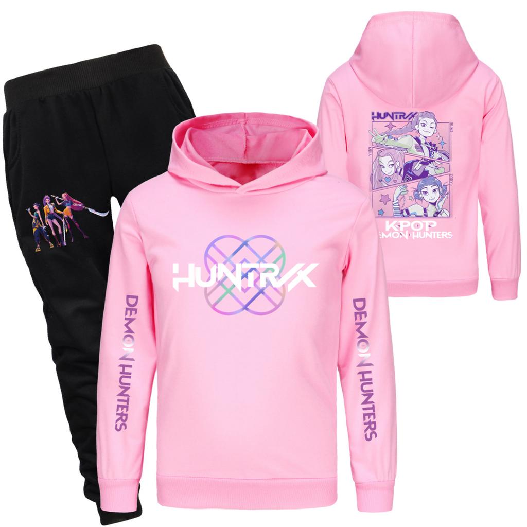 Children's Hooded Top And Pants Two-piece Tracksuit Set Long-sleeved Printed Sweatshirt Set