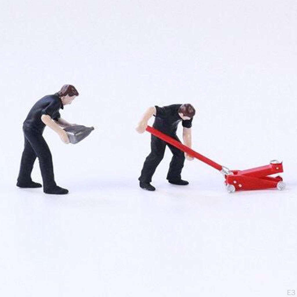 1/64 Film Character Diorama Drawing Figure Car Repairer Street Building Scenario Table