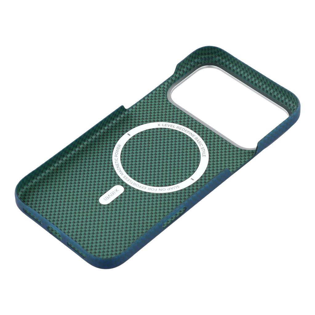 X-LEVEL For iPhone 17 Pro Case Compatible with MagSafe Carbon Nanofiber+Metal Lens Frame Phone Cover