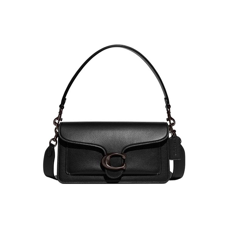 New COACH Tabby Pebbled Leather Portable Crossbody Bag, Shoulder Bag Medium Size Women's Pure Black CH857-V5BLK