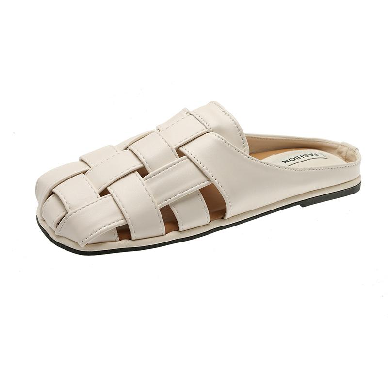 Bürohausschuhe Damen Sommer tragen ein Pedal 2025 neu Baotou römisch halb Schlepp vielseitig lässig Mulesandalen