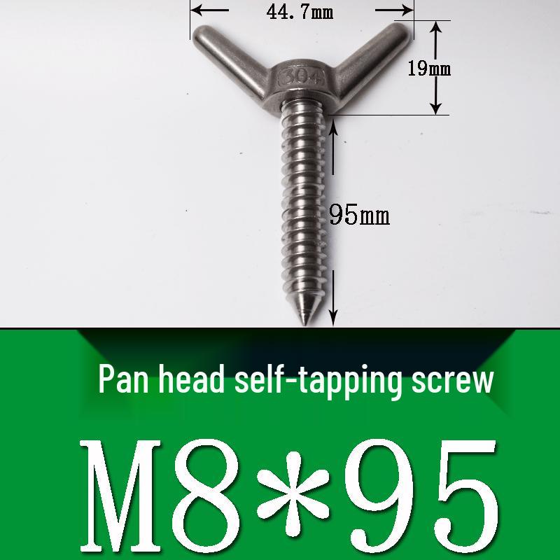 Stainless Steel 304 Eye Bolt, Self-Tapping Screw Eyelet, Butterfly Hand-Tight Self-Sheep Horn Nails
