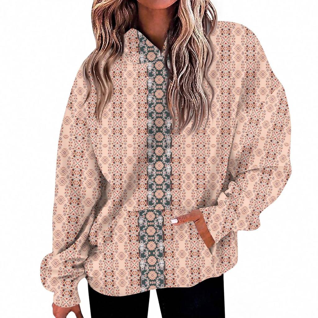 Women's Fashion Daily  Casual V-Neck Long Sleeve Printed Top