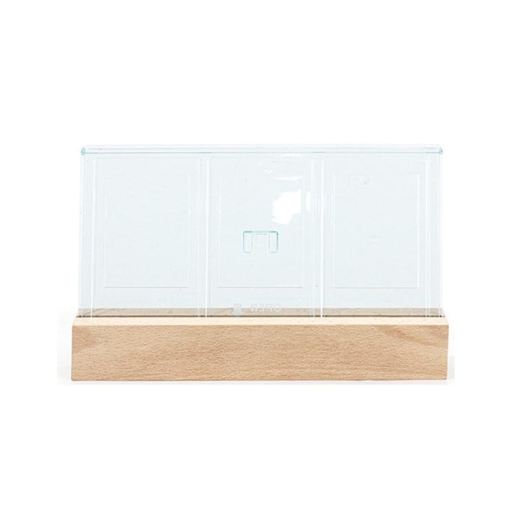 Rechargeable Glowing Acrylic Frame for 3Inch Snapshots, Triples Window, Photo Frame Stylish Desk Photo Display Stand