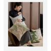 Chinese Bamboo Leaf Embroidered Pillow Cover Modern Luxury Sofa Cushion Cover Bedside Soft Pillowcase Decorative Pillowcase