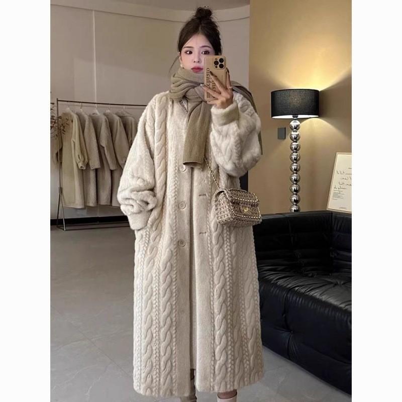 Solid Color Loose Cardigan Coat Women