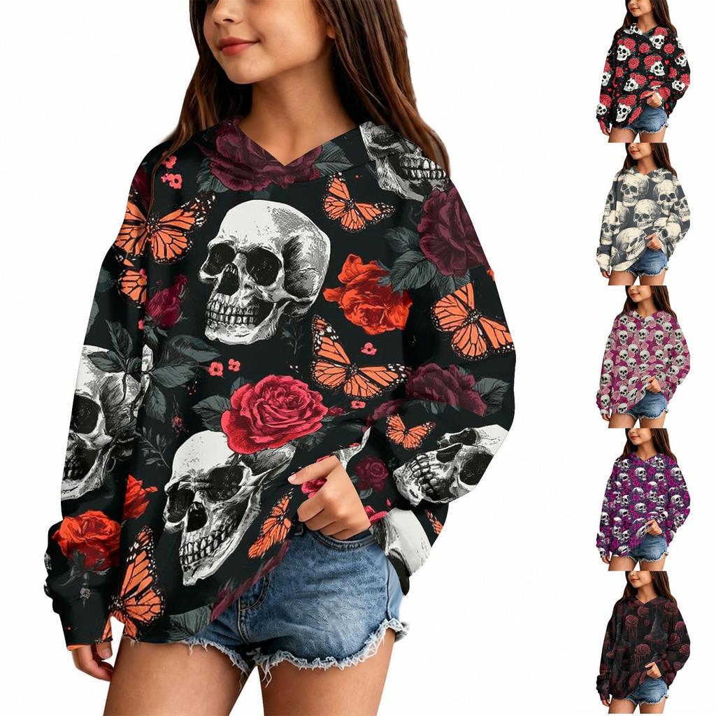 Kids' Casual Halloween Print Hoodie Sweatshirt for Boys and Girls
