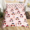 Cartoon Penguin Bedding Set Full King for Girls Boys Kids Room Dorm Funny Animal Printed Comforter Cover Penguins Bedding Set