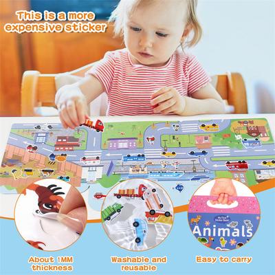 Reusable Sticker Book For Toddlers, Waterproof Sticker Books, Quiet Diy Activity For Kids, Fun & Educational Learning Toy