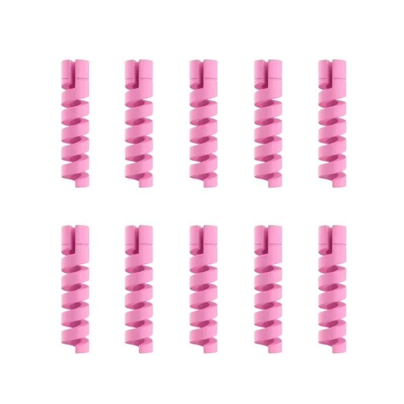 10pcs Cable Protector Silicone Charge Cable Spiral Winder Wire End Cord Savers Cover For Phone USB Charger Cable Accessories
