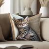 Cat Pattern Square Pillow Cover 18X18 Inches Single-Sided Printed Pillow Cover Home Pillow Cover Living Room Decoration