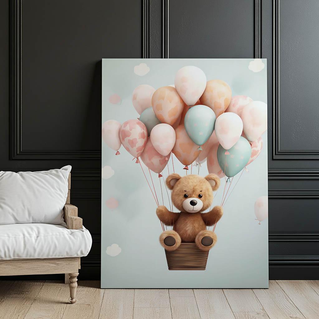 Podniebny Raj Małego Misia Podniebny Raj Małego Misia, 70X100 Cm, Rama Drewniana Ciemny Brąz, Papier Matowy 230 Gsm