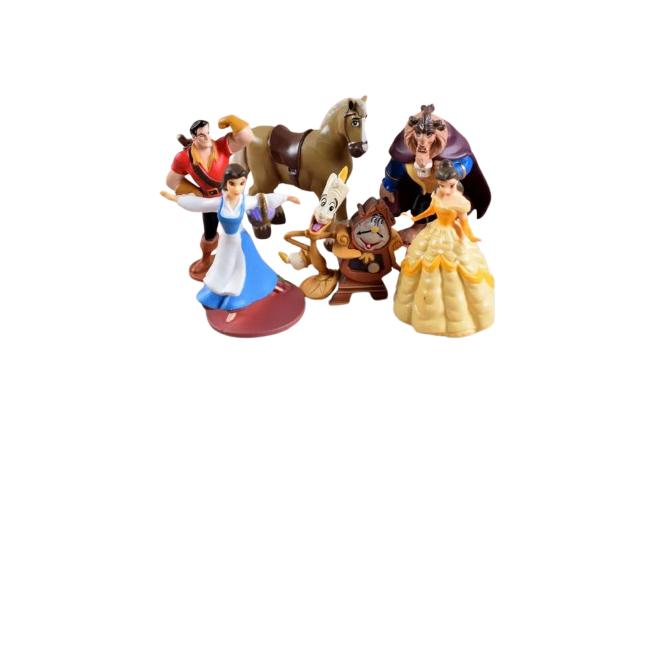 Belle en het Beest Beeldjes Set van 6, 10-12 cm Hars Verzamelaar Beeldjes, Prachtig Cadeau