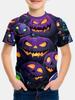 Halloween Printed T-Shirts Casual Round Neck Short-Sleeved Tops Summerand Children's Boys and Girls Fashion 3D Print Clothing