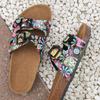 Fashion 2025 Brand Ladies Shoes Open Toe Women's Slippers Fashion Belt Buckle New Printing Summer Plus Size Outdoor Flat Slipperszapatos