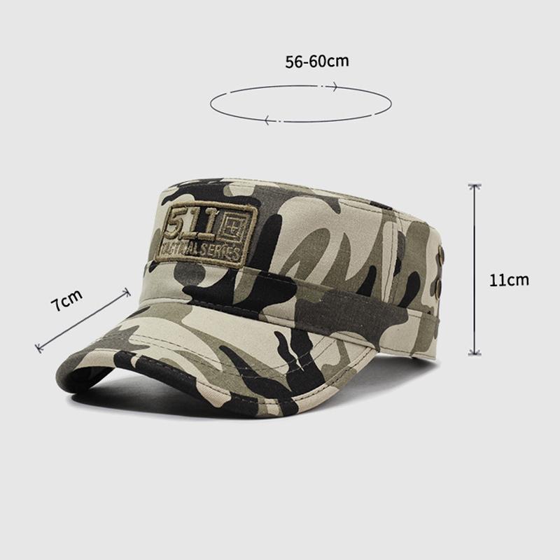 Vår Höst Herr Flat Top Hatt Kamouflage Utomhus Sportkeps Broderad Bokstav Solskyddshatt