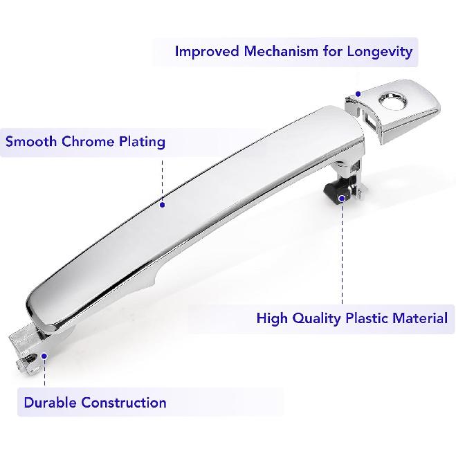 Driver Side Front Left Exterior Door Handle Compatible With Nissan Rogue 2010-2015, Nissan Murano 2003-2007,Infiniti FX35 FX45 2003-2008 Replace OE#