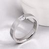 Anillos de Acero de Titanio para Mujer Minimalistas Color Plata Anillo de Circonita Joyería de Moda para Hombre Mate Rayado Gratis Venta al por Mayor KBR180