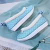 Women's Ethnic Style Shallow Flat sole Cotton Shoes Winter New Plush Keep Warm Ankle Strap Hanfu Shoes Cloud Ascending Shoes