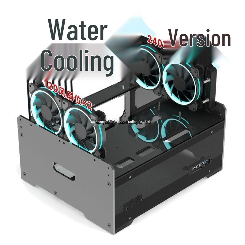 Double-Layer Acrylic Water-Cooled Computer Case with Semi-Transparent Design