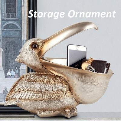 Big Mouth Pelecanus Bird Home Organizator Rășină Art Craft pentru chei Smart Phone Notebook Foarfece Carcasă cu telecomandă Suport pentru articole mici