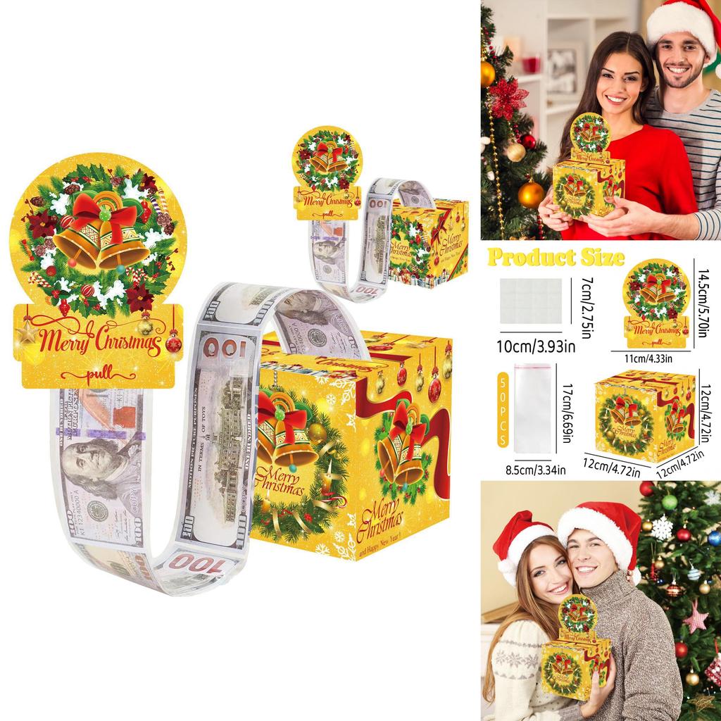 Yellow Christmas Bell Decorative Gift Box With Paper Material For Festive Surprises