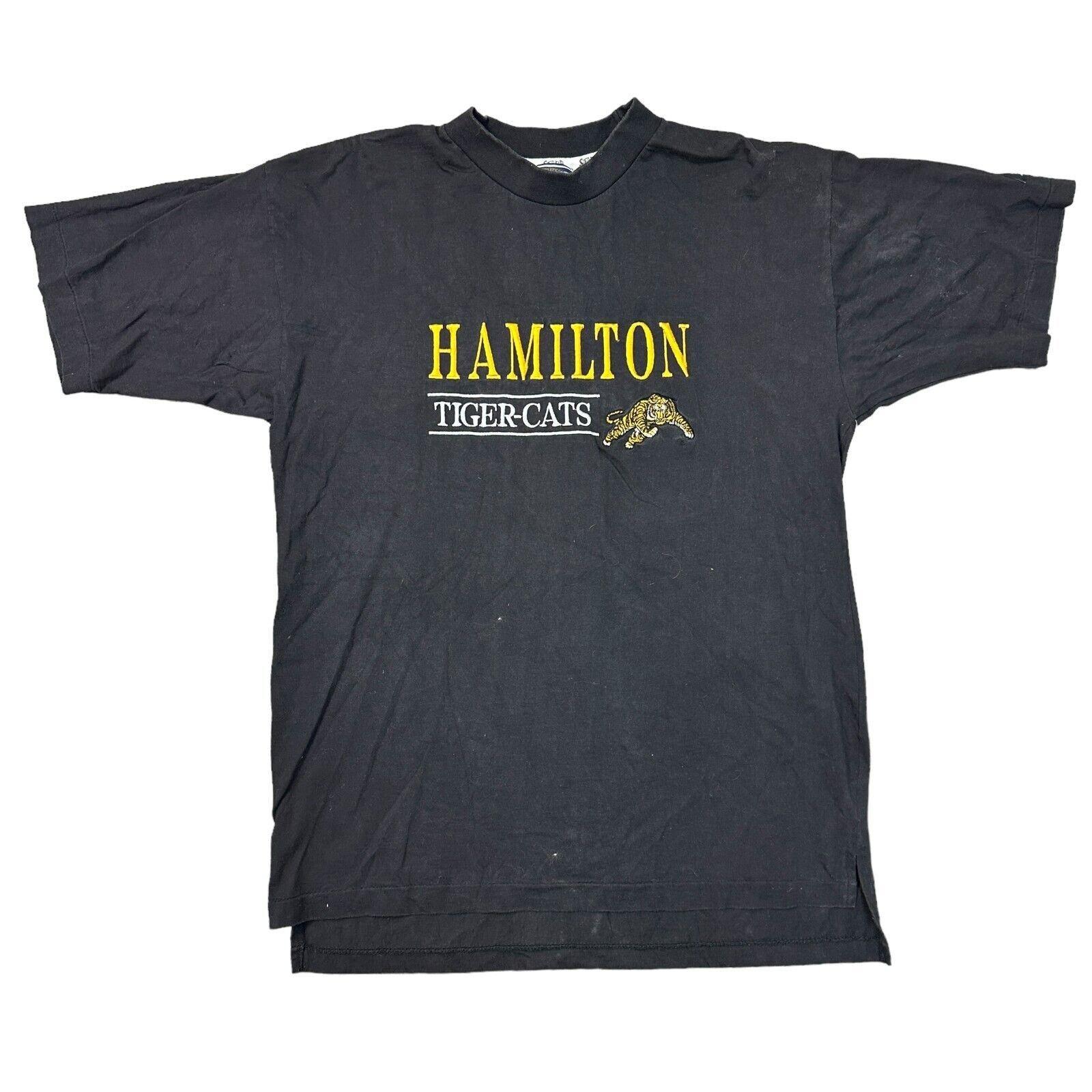 Vintage T-Shirt Mens Womens Tees Top Hamilton Tiger Cats Retro Y2K Graphic Print Black Mens L