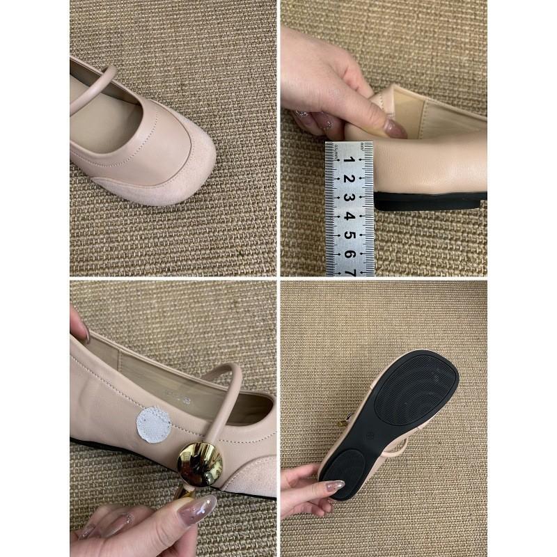 Red Mary Jane Shoes Women's Shoes Spring and Autumn New Round Head Soft Sole Soft Surface Inner Height Increase Word with Shallow Mouth French Single