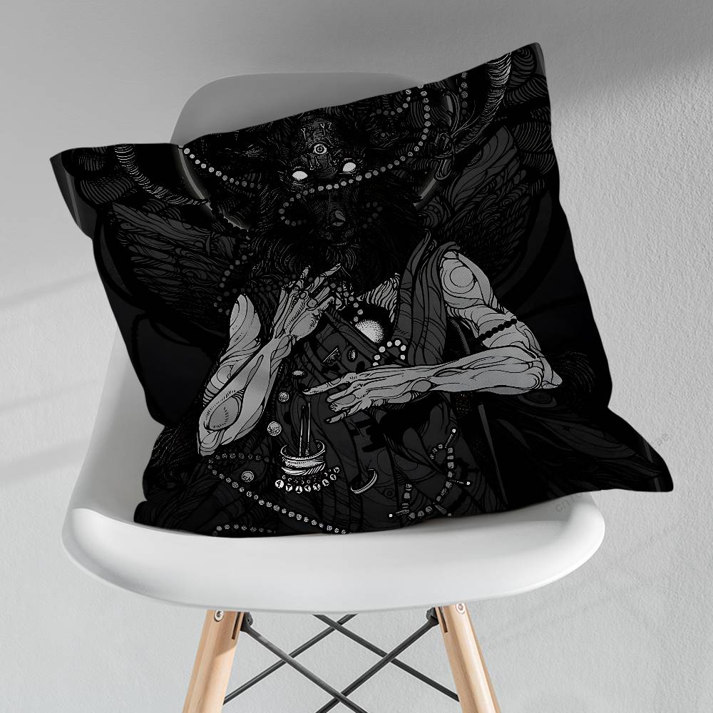 Fear Art Dark Devil Satan Various Sizes Square Pillow Case For Car Home Bedchamber Decor Birthday Gift