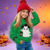 Kids' casual long-sleeved sweatshirt with Halloween print, suitable for holiday parties and everyday wear.