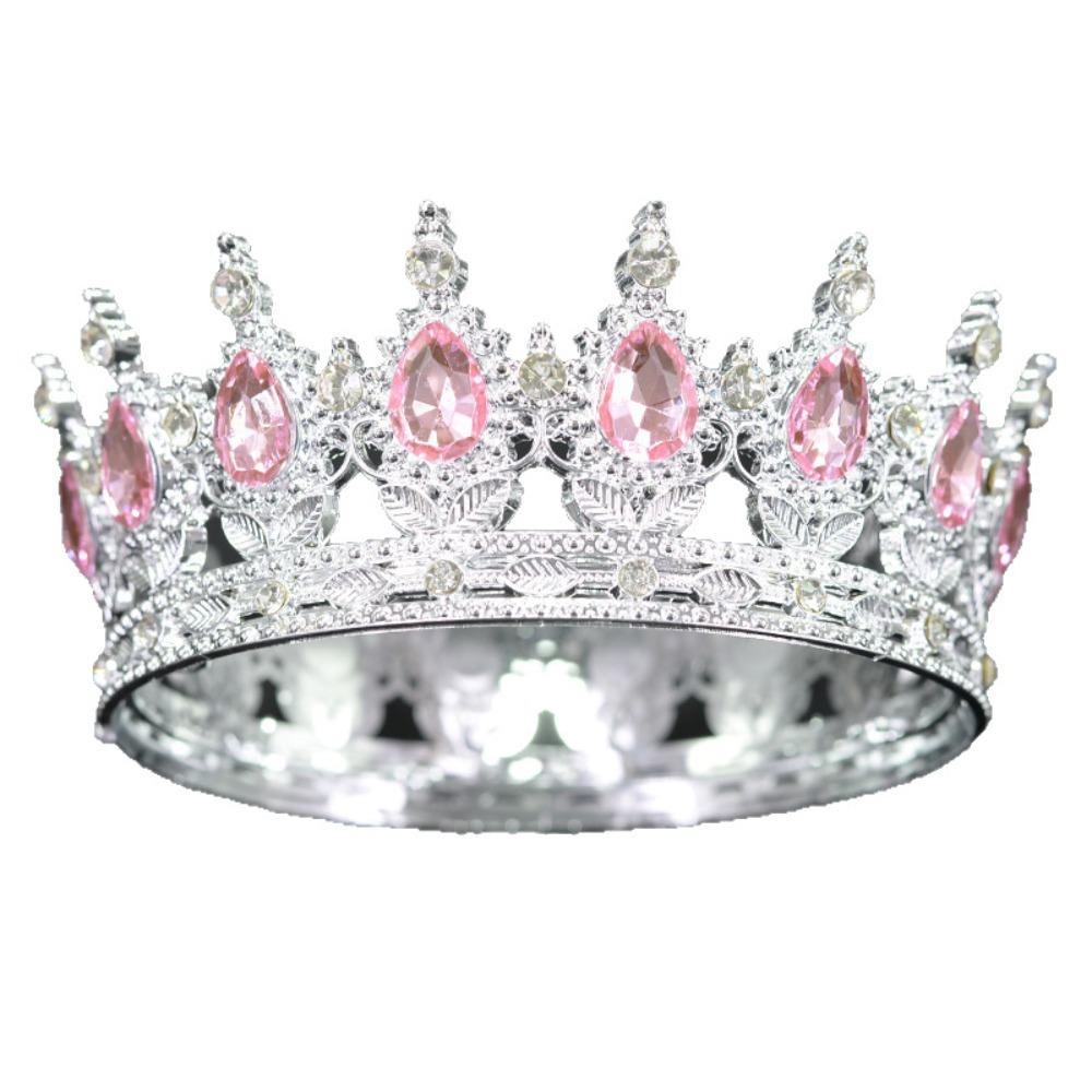 

Rhinestone Crystal Crown Vintage Crystal Tiara Elegant Queen Princess Crown Wedding Party 3