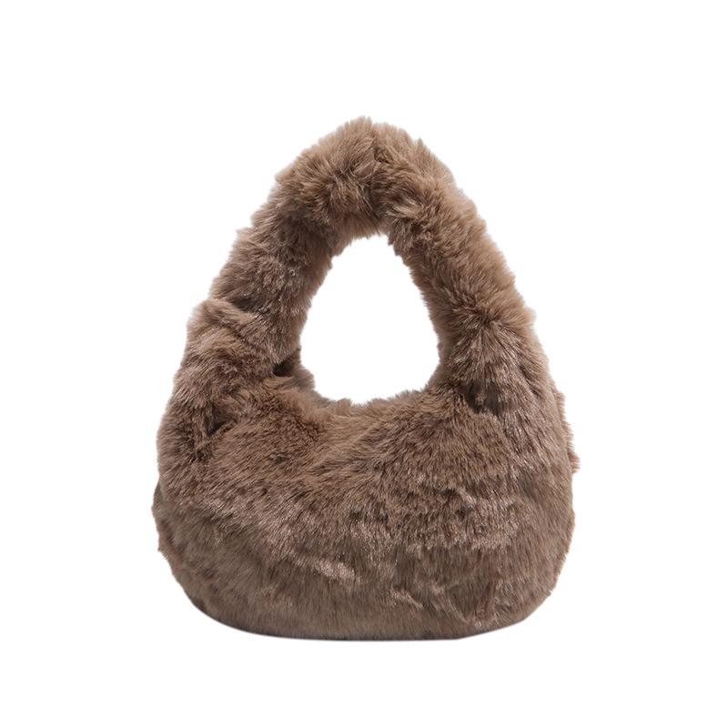 

2025 Fall/Winter Women s Plush Handbag: Stylish, Versatile, and High-End коричневый