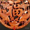 Peach Wood Fu Character Door Hanging: Chinese Knot Pendant, Feng Shui Housewarming Ornament for Living Room