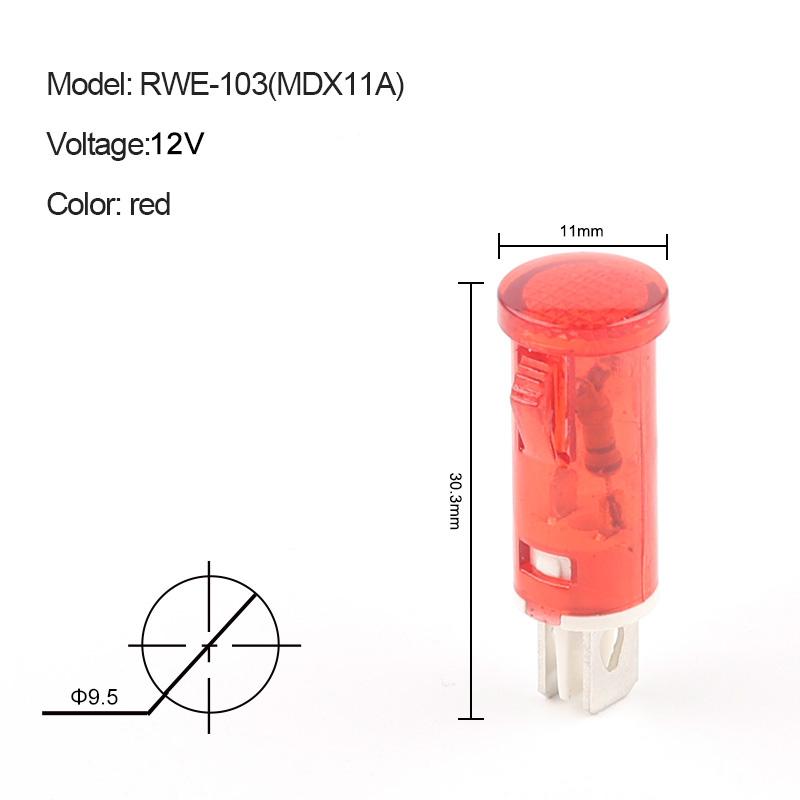 

10pcs/Lot MDX-11A Guiding Signal Lamp Panel Mounting Neon Indicator Red Green Yellow Lights 12V 24V 220V 380V